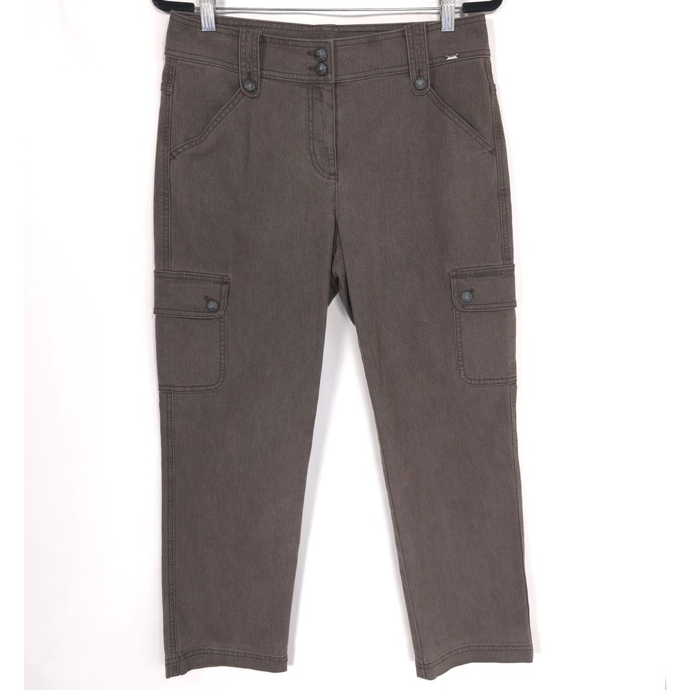 ST. JOHN Women's Jeans Pants Size 8 Cargo Straight‎ High Rise Brown